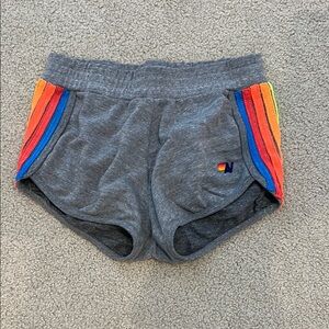 Aviator Nation 5 stripe sweatpant shorts